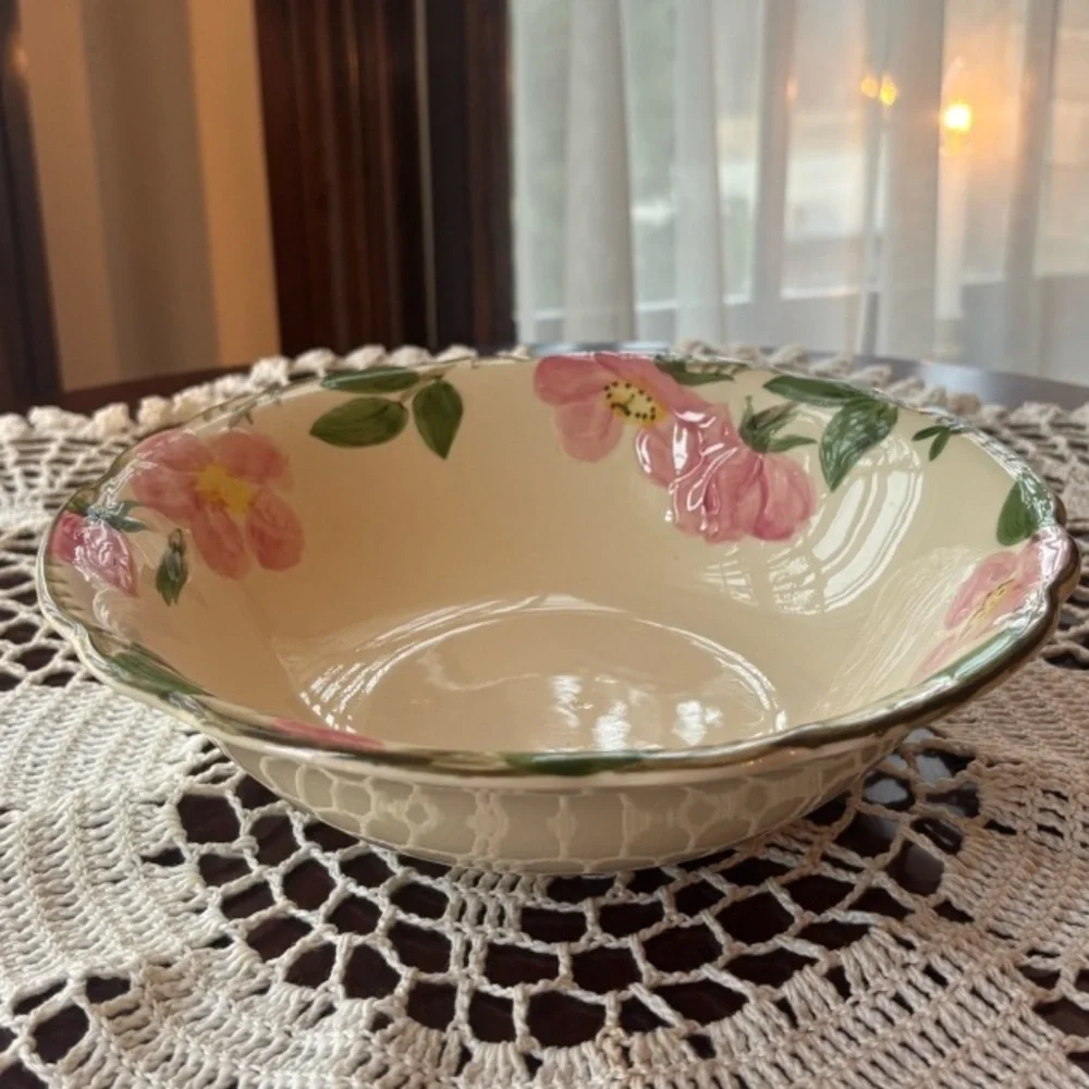 Franciscan Desert Rose Large Serving Vegetable Bowl 9” Rare Vintage Hand Painted